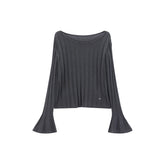 Women's Flared Sleeve Knit Top in Lyocell-Silk Blend